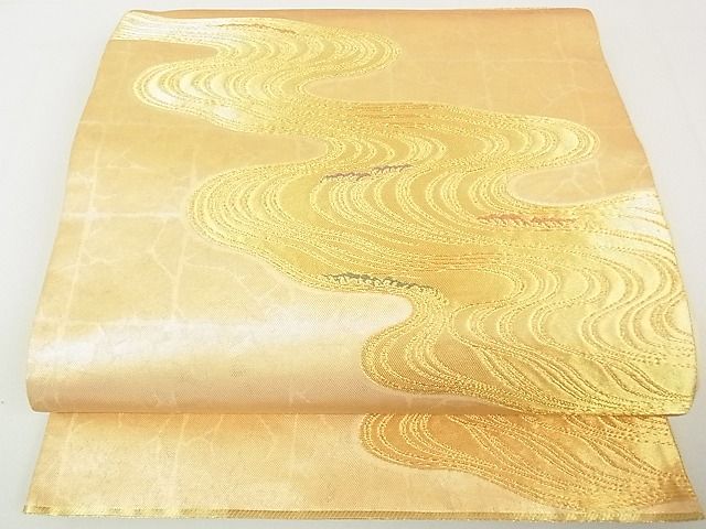 平和屋着物◎六通柄袋帯 流水文 金糸 引箔 逸品 DAAG5739tw