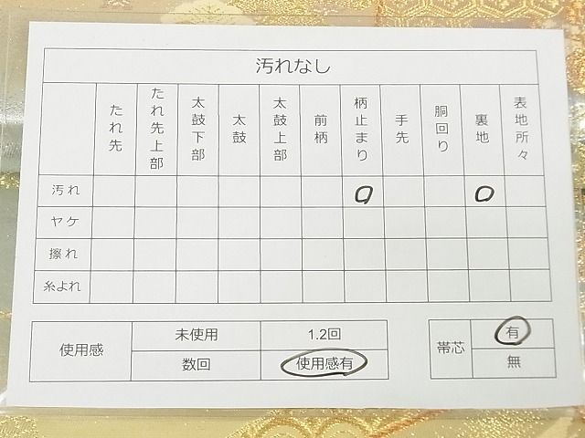 平和屋着物◎六通柄袋帯　色紙鳳凰吉祥花文　金銀糸　逸品　DAAG5749tw