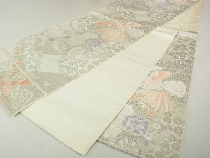 平和屋着物◎六通柄 本袋帯 唐織 鳳凰花車絵巻 銀糸 逸品 DAAG5774tw