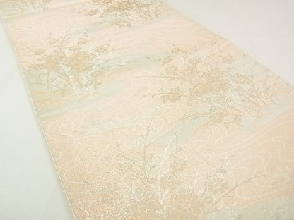 平和屋着物◎六通柄袋帯 霞花文 銀糸 逸品 DAAG5777tw