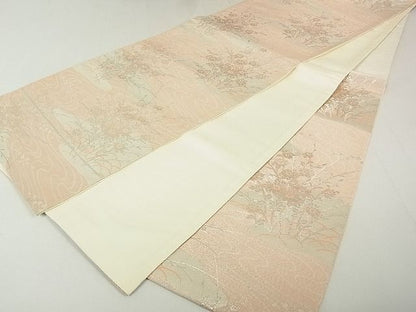 平和屋着物◎六通柄袋帯 霞花文 銀糸 逸品 DAAG5777tw