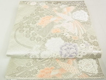 平和屋着物◎六通柄 本袋帯 唐織 鳳凰花車絵巻 銀糸 逸品 DAAG5774tw