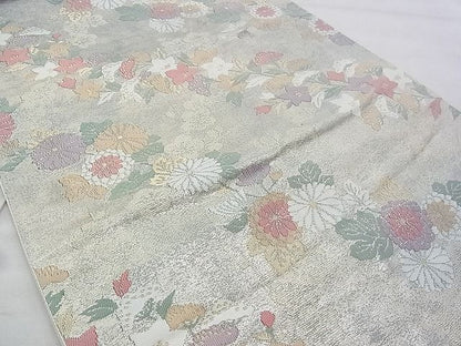 平和屋着物◎六通柄袋帯 秋草文 金銀糸 逸品 BAAH5300if