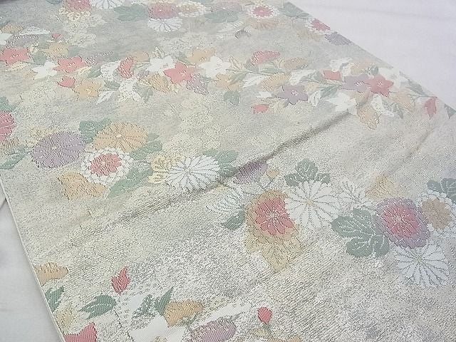 平和屋着物◎六通柄袋帯 秋草文 金銀糸 逸品 BAAH5300if