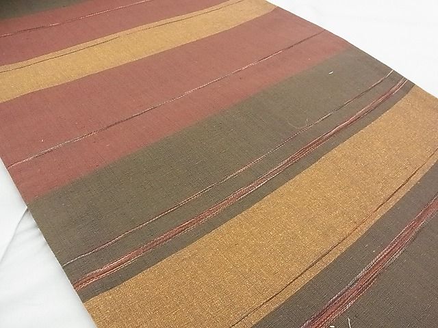 平和屋着物◎六通柄袋帯 紬地 横段文 逸品 BAAH5310if
