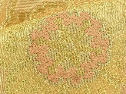 平和屋着物◎六通柄袋帯 正倉院亀甲文様 金糸 逸品 BAAI0416if