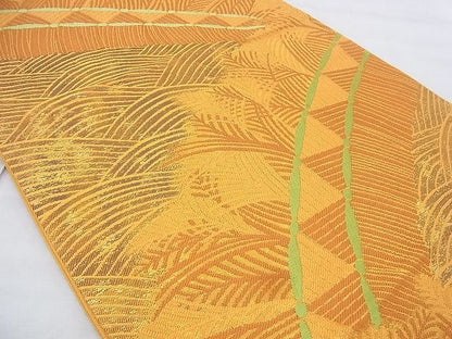 平和屋着物◎六通柄袋帯 青海波藁垣文様 引箔 逸品 BAAI0406if