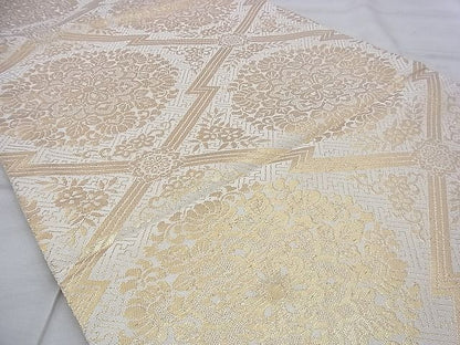 平和屋着物◎六通柄袋帯 松皮菱正倉院文 金糸 逸品 BAAI0407if