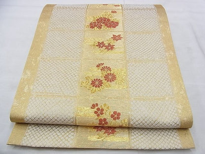 平和屋着物◎六通柄袋帯 箔小袖 金糸 逸品 BAAI0409if