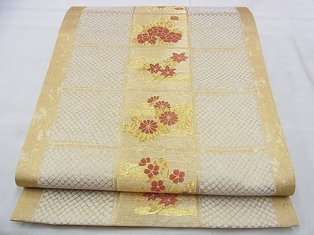 平和屋着物◎六通柄袋帯 箔小袖 金糸 逸品 BAAI0409if