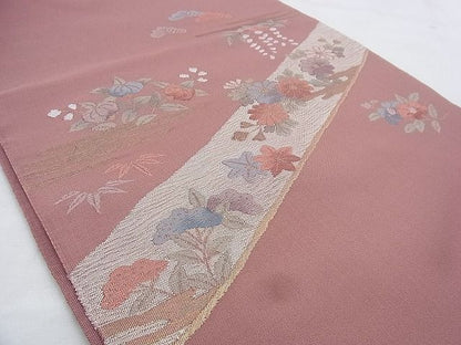 平和屋着物◎太鼓柄袋帯 春秋花文 金糸 逸品 BAAI0405if