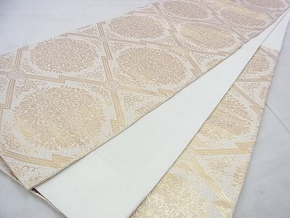 平和屋着物◎六通柄袋帯 松皮菱正倉院文 金糸 逸品 BAAI0407if
