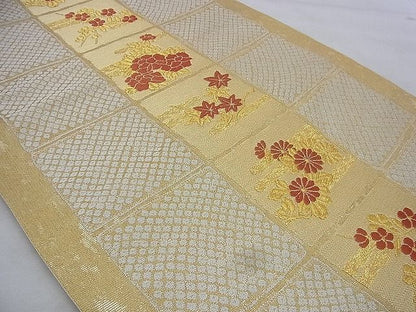 平和屋着物◎六通柄袋帯 箔小袖 金糸 逸品 BAAI0409if