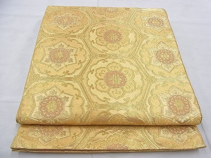 平和屋着物◎六通柄袋帯 正倉院亀甲文様 金糸 逸品 BAAI0416if