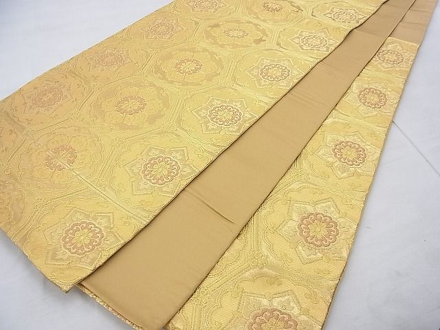 平和屋着物◎六通柄袋帯 正倉院亀甲文様 金糸 逸品 BAAI0416if