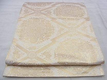 平和屋着物◎六通柄袋帯 松皮菱正倉院文 金糸 逸品 BAAI0407if