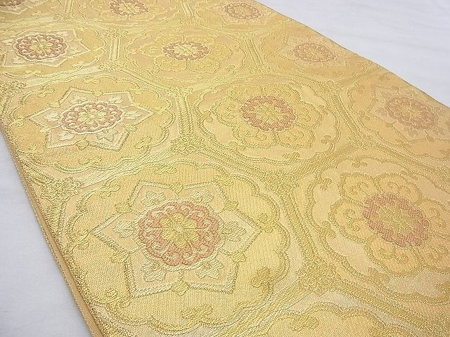 平和屋着物◎六通柄袋帯 正倉院亀甲文様 金糸 逸品 BAAI0416if