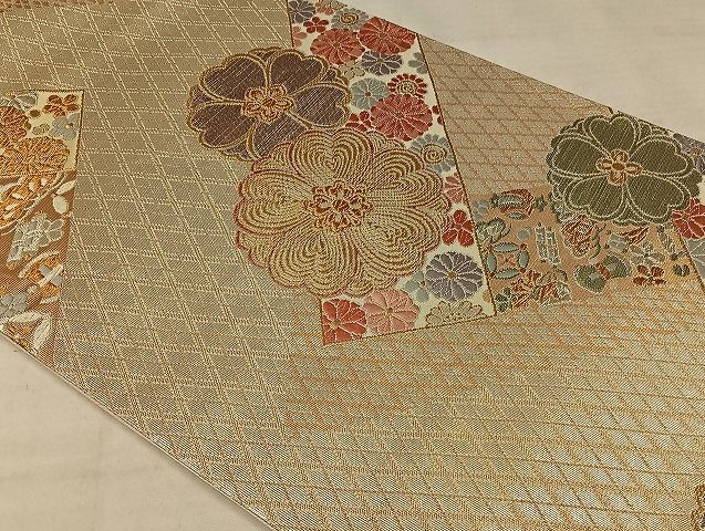 平和屋着物◎西陣 六通柄袋帯 日垣小袖文 金銀糸 証紙付き 正絹 逸品 AAAI7351Bnf