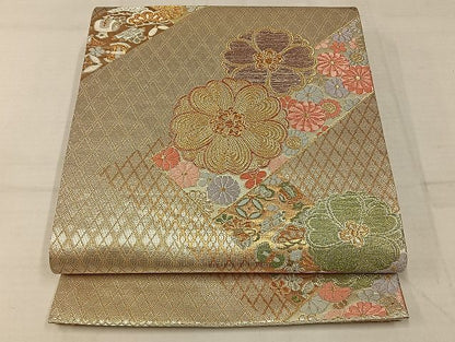 平和屋着物◎西陣 六通柄袋帯 日垣小袖文 金銀糸 証紙付き 正絹 逸品 AAAI7351Bnf