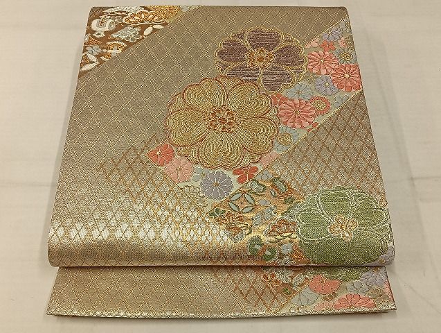 平和屋着物◎西陣 六通柄袋帯 日垣小袖文 金銀糸 証紙付き 正絹 逸品 AAAI7351Bnf