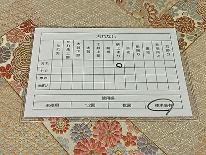 平和屋着物◎西陣 六通柄袋帯 日垣小袖文 金銀糸 証紙付き 正絹 逸品 AAAI7351Bnf