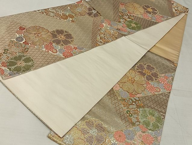 平和屋着物◎西陣 六通柄袋帯 日垣小袖文 金銀糸 証紙付き 正絹 逸品 AAAI7351Bnf