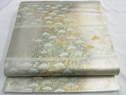 平和屋着物◎六通柄袋帯 松 金銀糸 引箔 逸品 BAAI0355du