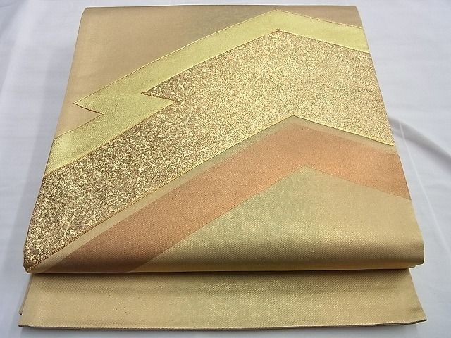 平和屋着物◎太鼓柄袋帯 駒刺繍 松皮菱文 引箔 逸品 BAAI0521du