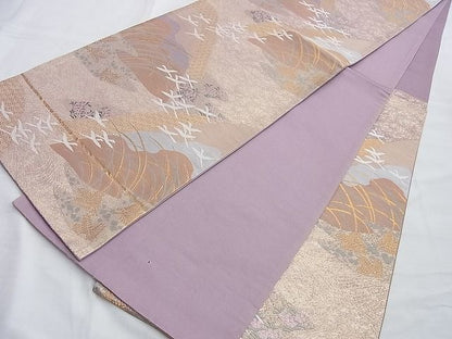 平和屋着物◎六通柄袋帯 唐織 花鳥文 金糸 逸品 BAAI0510du