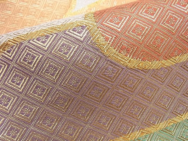 平和屋着物◎佐賀錦 六通柄袋帯 エ霞文様 金糸 逸品 BAAI0531du