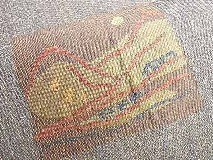平和屋着物◎六通柄袋帯　風景文　逸品　BAAI0538du