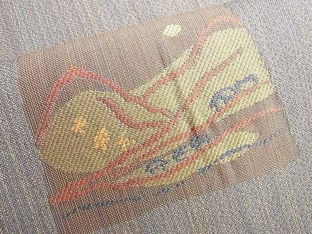 平和屋着物◎六通柄袋帯　風景文　逸品　BAAI0538du