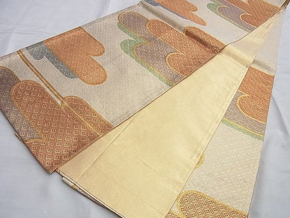 平和屋着物◎佐賀錦 六通柄袋帯 エ霞文様 金糸 逸品 BAAI0531du