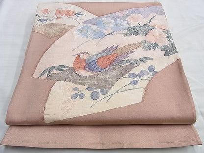 平和屋着物◎太鼓柄袋帯 花鳥文 逸品 BAAI0543du