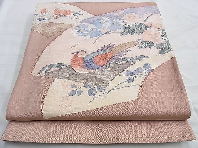 平和屋着物◎太鼓柄袋帯 花鳥文 逸品 BAAI0543du