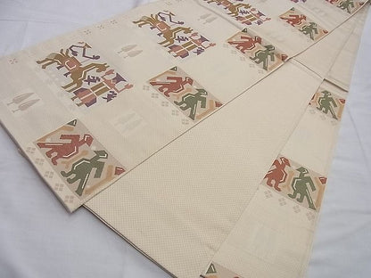 平和屋着物◎六通柄袋帯 鳥獣人物文 逸品 BAAI0577du