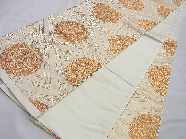 平和屋着物◎六通柄袋帯 花菱文 金糸 逸品 BAAI0575du