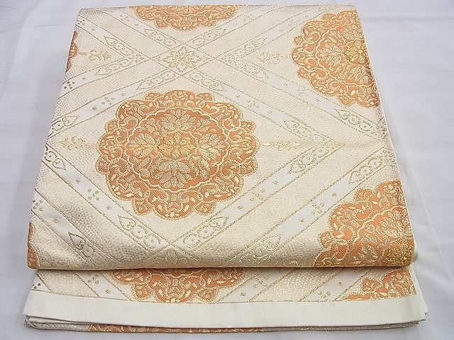 平和屋着物◎六通柄袋帯 花菱文 金糸 逸品 BAAI0575du
