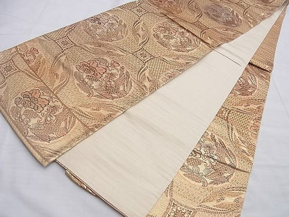 平和屋着物◎六通柄袋帯 花鳥文 金糸 逸品 BAAI0586du