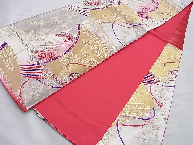 平和屋着物◎六通柄袋帯 唐織 鳳凰花文 金銀糸 逸品 BAAI0573du