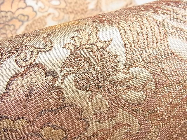 平和屋着物◎六通柄袋帯 花鳥文 金糸 逸品 BAAI0586du