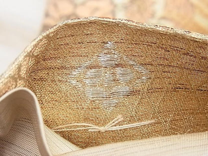 平和屋着物◎六通柄袋帯 花鳥文 金糸 逸品 BAAI0586du