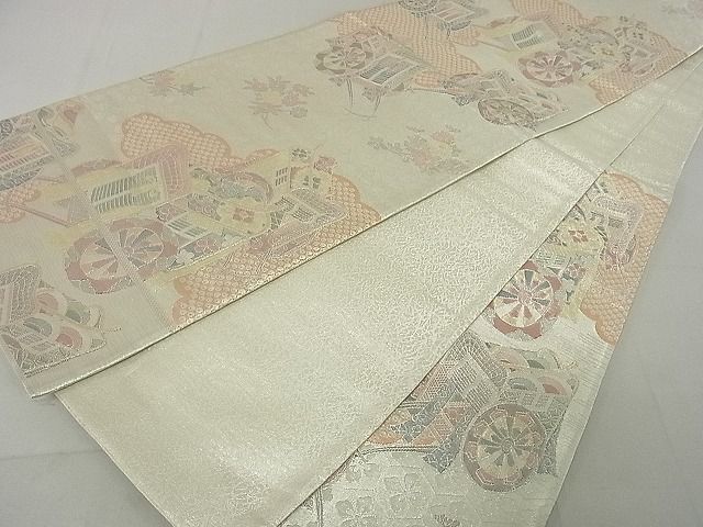 平和屋着物◎六通柄袋帯 御所車花文 逸品 DAAG5098jm