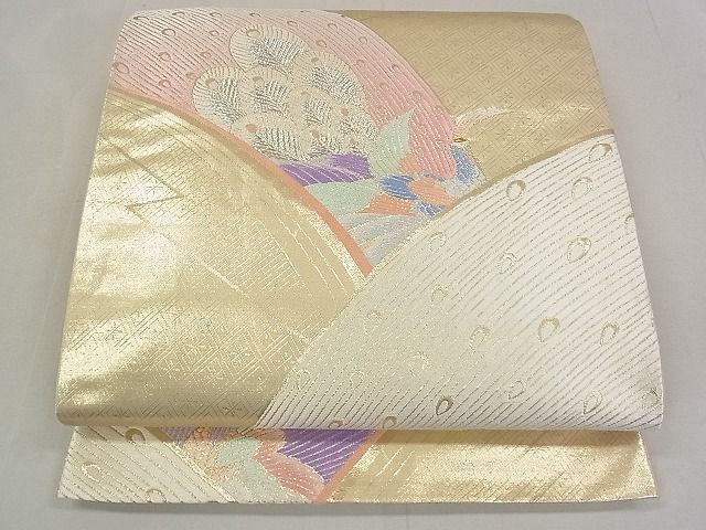 平和屋着物◎六通柄袋帯 唐織 孔雀文 金銀糸 逸品 DAAG5161jm