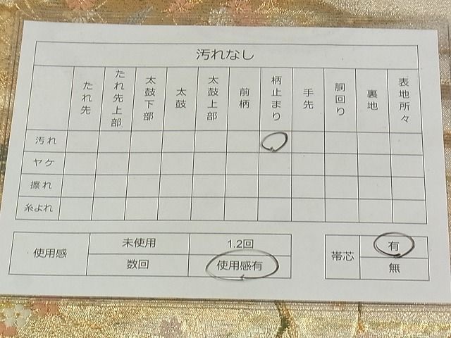 平和屋着物◎六通柄袋帯 唐織 風景飛鶴花文 金銀糸 逸品 DAAG5173jm