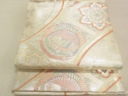 平和屋着物◎佐賀錦 六通柄袋帯 吉祥鳳凰丸文 金銀糸 逸品 DAAG0443ox