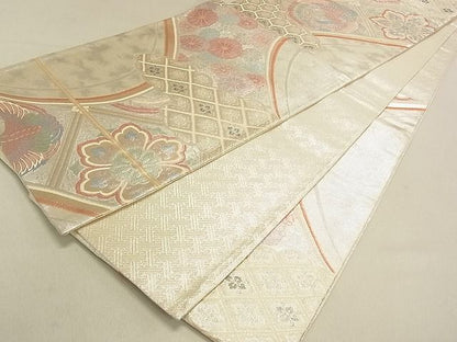 平和屋着物◎佐賀錦 六通柄袋帯 吉祥鳳凰丸文 金銀糸 逸品 DAAG0443ox