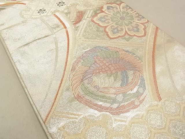 平和屋着物◎佐賀錦 六通柄袋帯 吉祥鳳凰丸文 金銀糸 逸品 DAAG0443ox