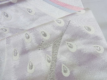 平和屋着物◎六通柄袋帯 唐織 孔雀 銀糸 逸品 BAAH2983jm