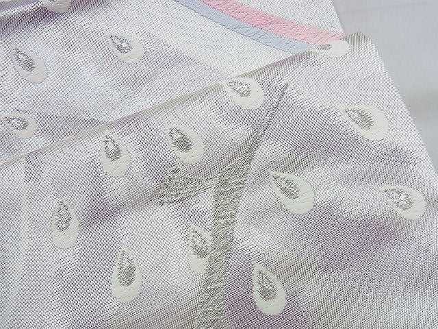 平和屋着物◎六通柄袋帯 唐織 孔雀 銀糸 逸品 BAAH2983jm